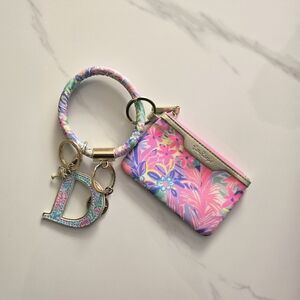 Lilly Pulitzer Pink and Blue Floral Keychain Wallet